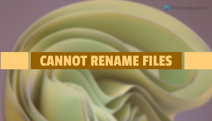 Cannot rename files in Windows 11/10 cannot-rename-files.jpg