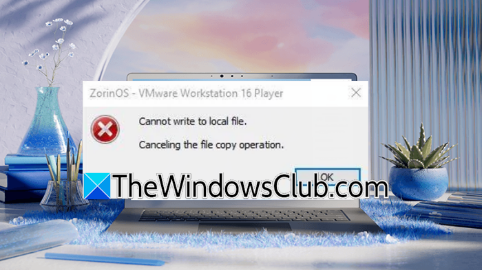 Cannot write file to virtual machine, Canceling the file copy operation cannot-write-to-disk.png