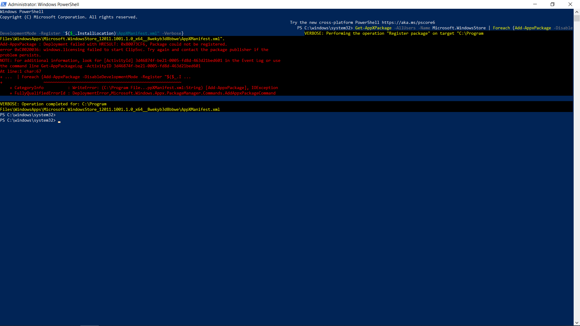 How to start ClipSVC in windows 10 ? cb485dbc-dbc6-4f75-b9d2-aee61d2f6ee5?upload=true.png