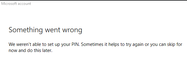 Hi, I can't set up my PINit shows something went wrong,  can't set up your PIN, try again... cba25a2e-92fd-4ed2-9750-1114417e6157?upload=true.png