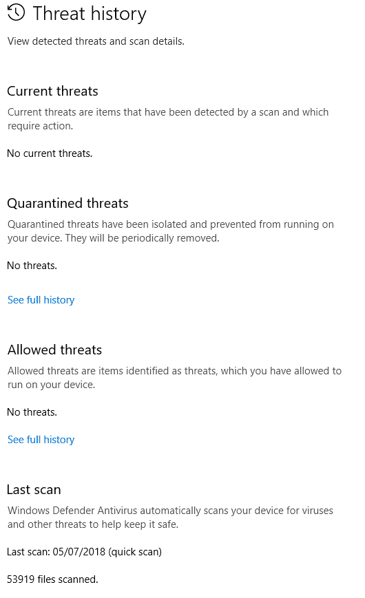 Windows Defender won't suggest actions for malware it found ce2fd914-e026-4040-b835-2994f8f646c5?upload=true.png