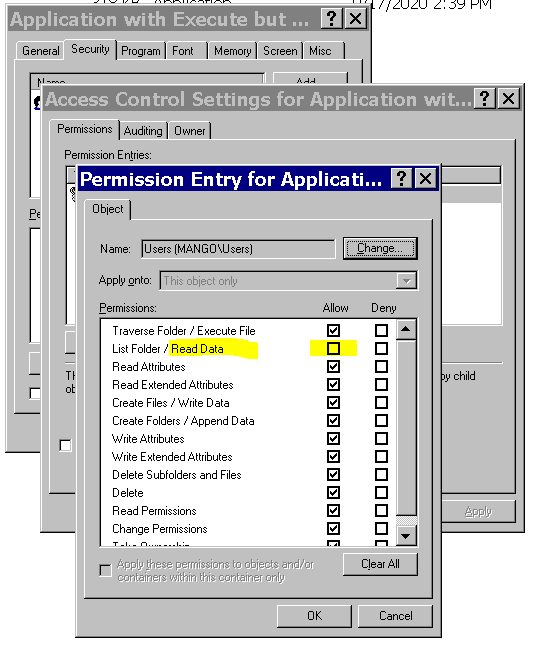 Cannot execute file when FILE_READ permission is removed on Windows 7 or newer ce71cc1f-a6b0-4361-8d4d-4167a3645b9f?upload=true.png
