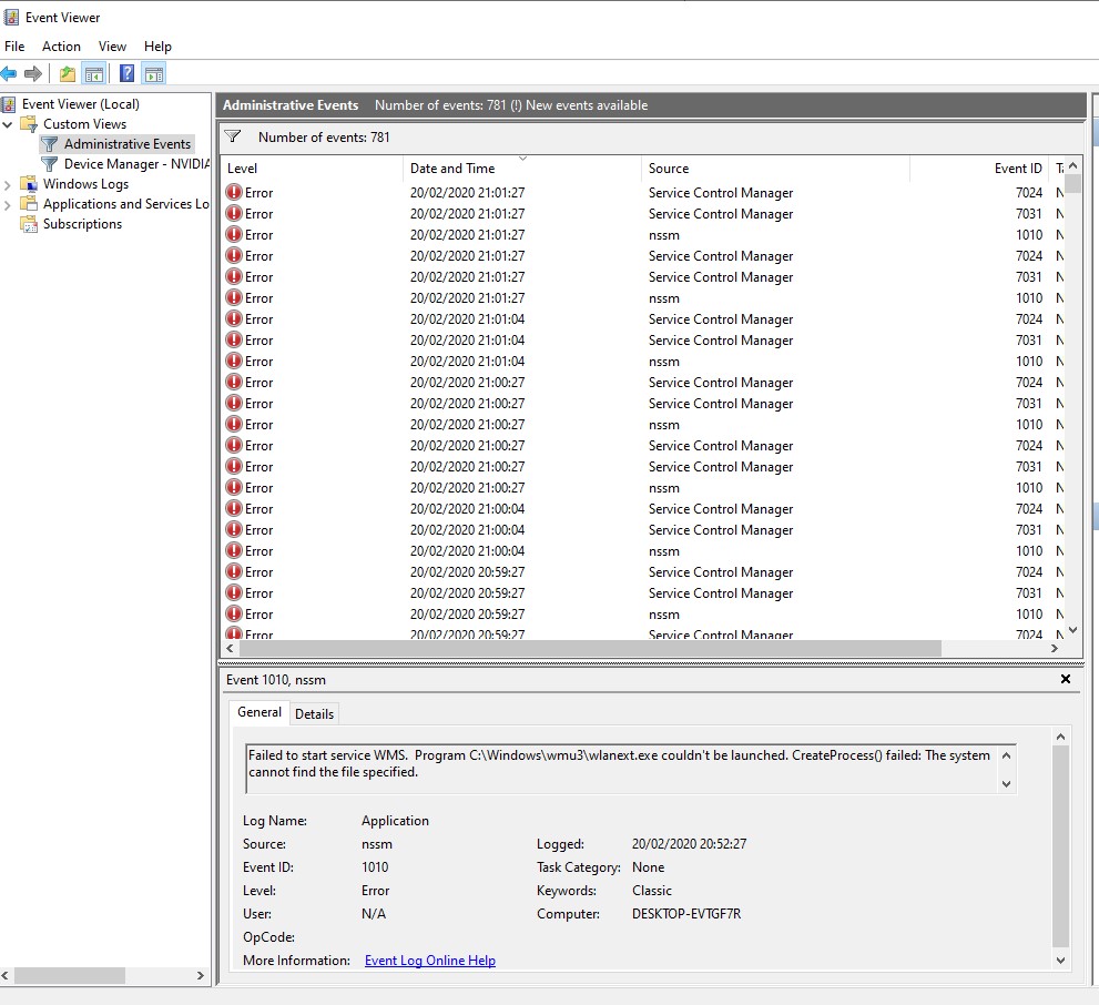 Thousands of WMI/WMS errors in my Event Viewer cfbe1ff3-0dc3-414f-88e5-271489dff134?upload=true.jpg