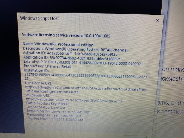 I bought a lenovo ThinkPad laptop and the shop offered me a licensed Windows 10 Pro with... cfdc8c8a-3d1f-486f-b3bb-1945e83e68f7?upload=true.jpg