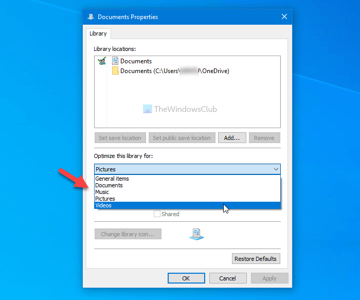 How to change Library folder template on Windows 10 change-library-folder-view-template-3.png