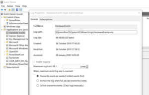Event Viewer logs are missing in Windows 10 Change-Log-Settings-Windows-300x192.png