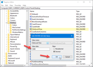 How to change mouse ClickLock time using Registry Editor in Windows 10 change-mouse-clicklock-time-registry-editor-300x214.png