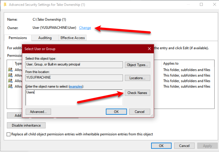 Fix This Access Control Entry is corrupt error in Windows 10 change-users.png