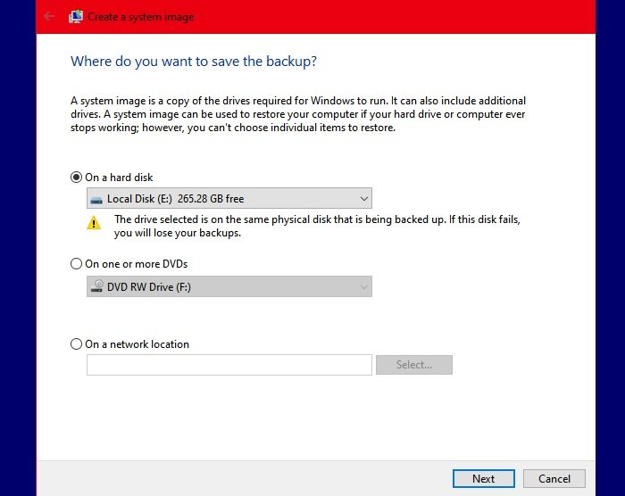 Backup Error 0x8078012D, The request could not be performed because of an I/O device error choose-a-different-location.jpg
