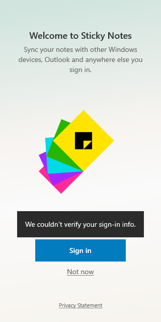 Sticky Notes could not verify sign-in info cHOSV.png