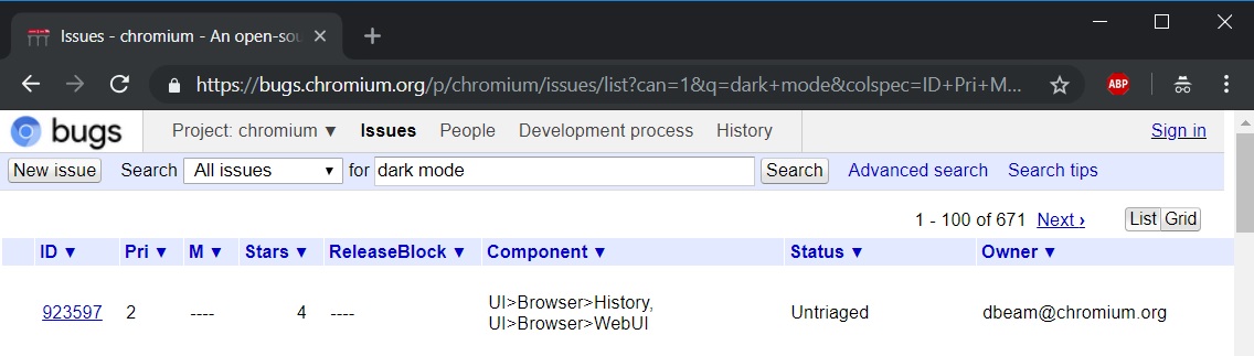 Google Chrome Canary on Windows 10 gets new dark tab, downloads page Chrome-Dark-Mode-Chromium.jpg