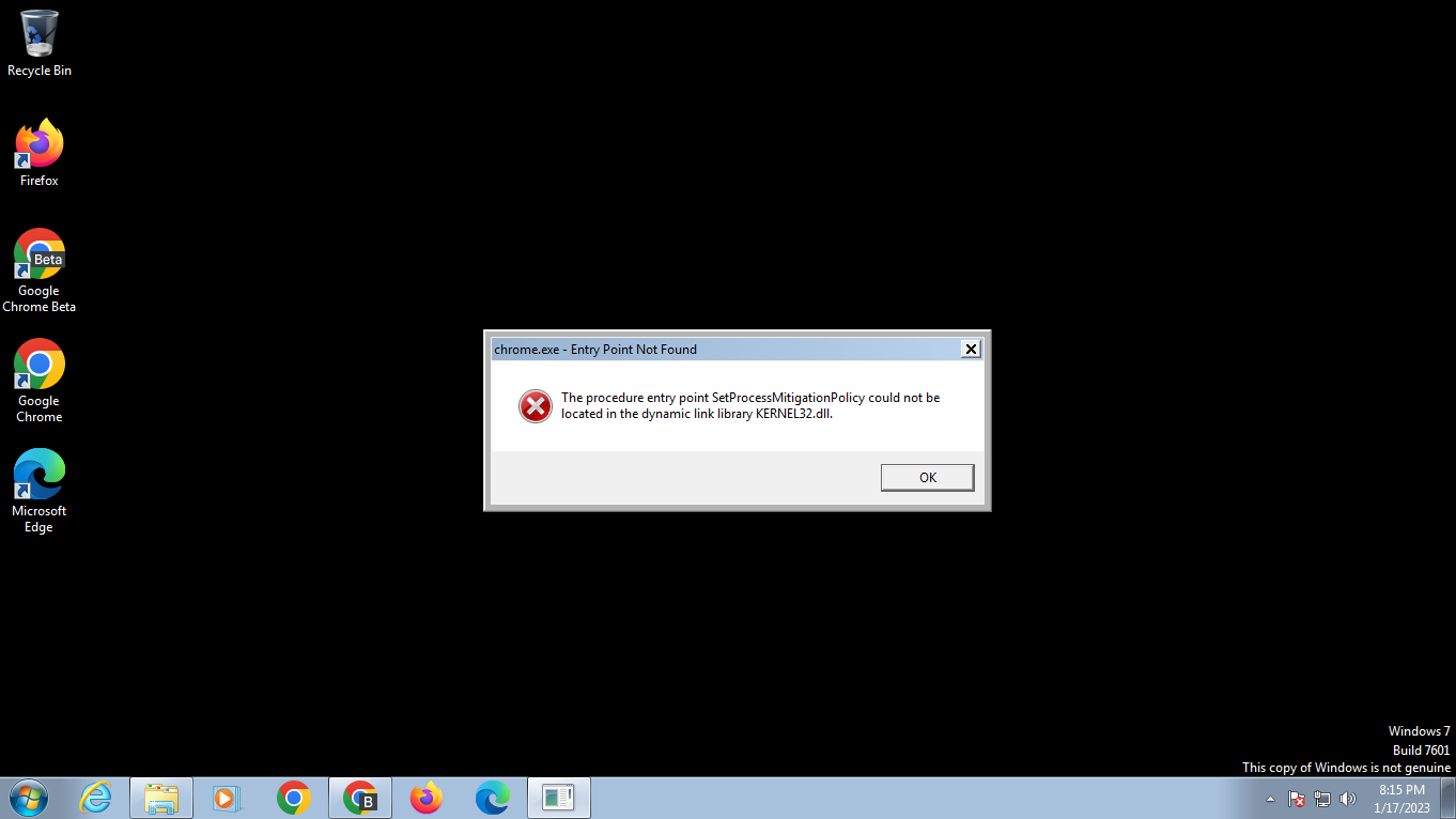Here is what happens when you try to install and run unsupported browsers on Windows 7 chrome-entry-point.png