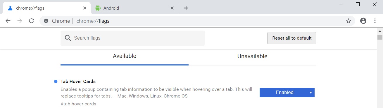 Google tests new tab hover cards, dark mode for Chrome on Windows 10 Chrome-flags-menu.jpg