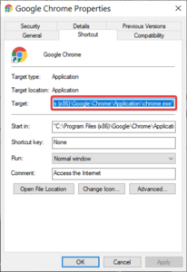 How to launch multiple programs with one shortcut in Windows 10 chrome-target-path-206x300.png