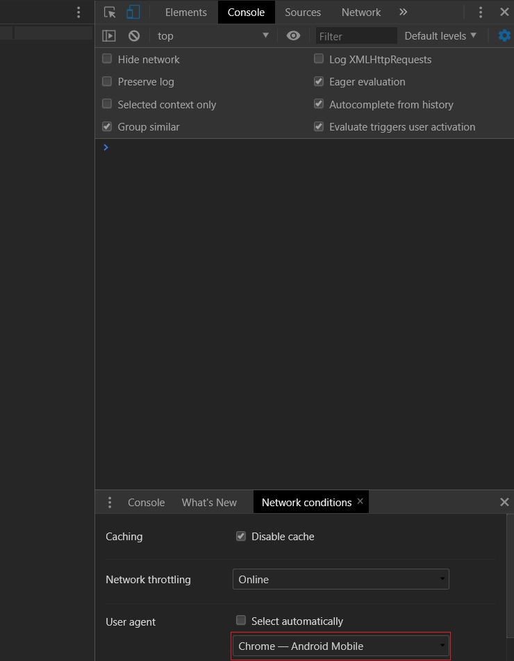 Download Windows 10 November 2019 Update ISO images Chrome-user-agent.jpg