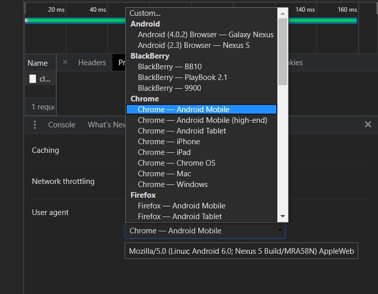 Download Windows 10 May 2020 Update ISO images Chrome-user-agent.jpg