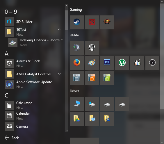 On my start menu the apps list its showing image previews of the folders rather than the... cKkFyik.png