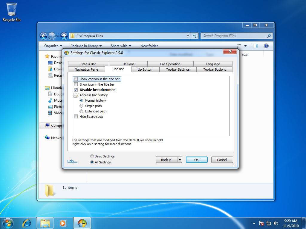 How do I enable the classic view or classic shell in windows 10? ClassicShell_5.jpg