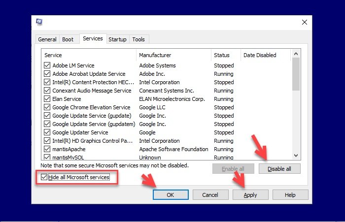 Windows 10 screen keeps refreshing itself automatically Clean-boot-state.jpg