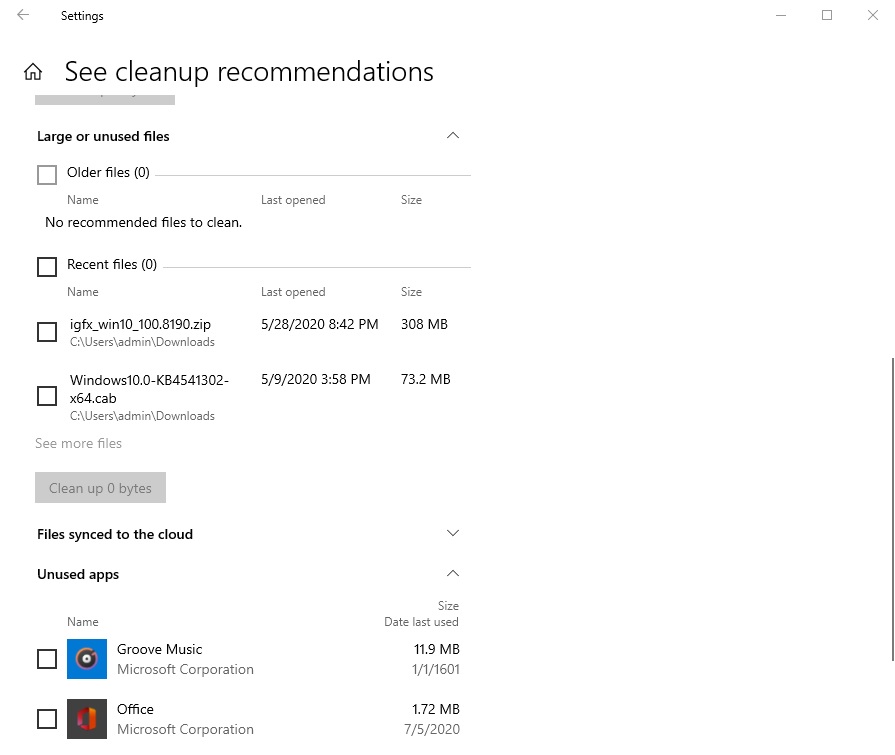 First look at new iPhone-like Archive Apps feature of Windows 10 Cleanup-recommendations.jpg