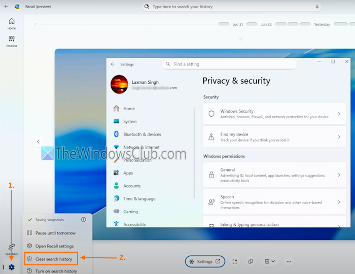How to clear Search history in Recall on Windows 11? clear-all-search-history-recall.png