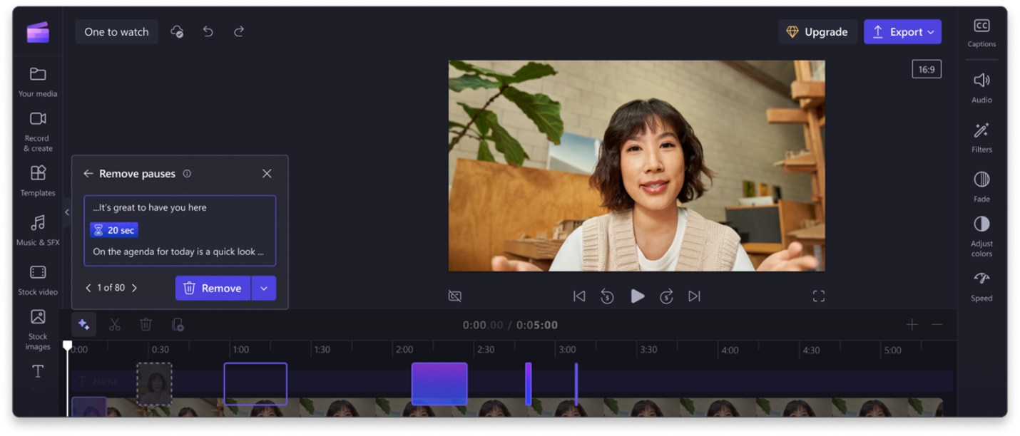 ClipChamp ?  How to determine the preview page when posted on social media? ClipchampSilenceRemoval.png