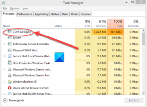 How to fix COM Surrogate high CPU or Disk usage in Windows 10 com-surrogate-process-running-300x220.png