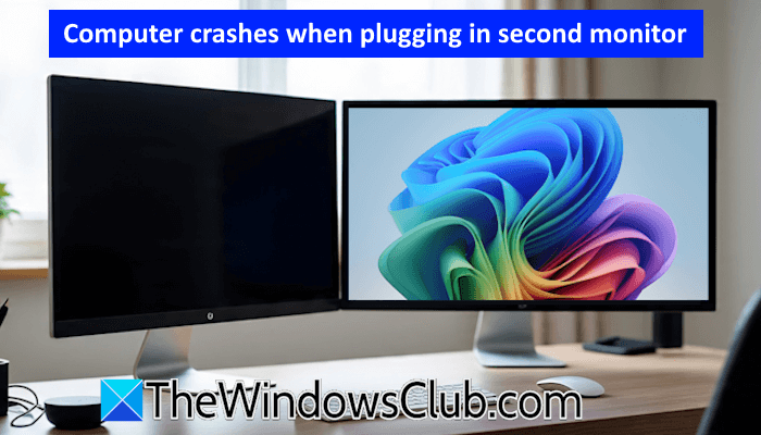 Computer crashes when plugging in second monitor Computer-crashes-when-plugging-second-monitor.png