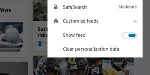 Bing redesigns homepage on Amazon Fire tablets using React + Redux controlpanel.png