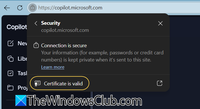 Copilot unable to create a trusted connection copilot-connection-valid.png