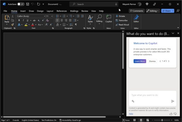 Exclusive: Our first look at Microsoft 365 AI Copilot in Word for Windows 10, Windows 11 Copilot-for-Word-624x420.jpg