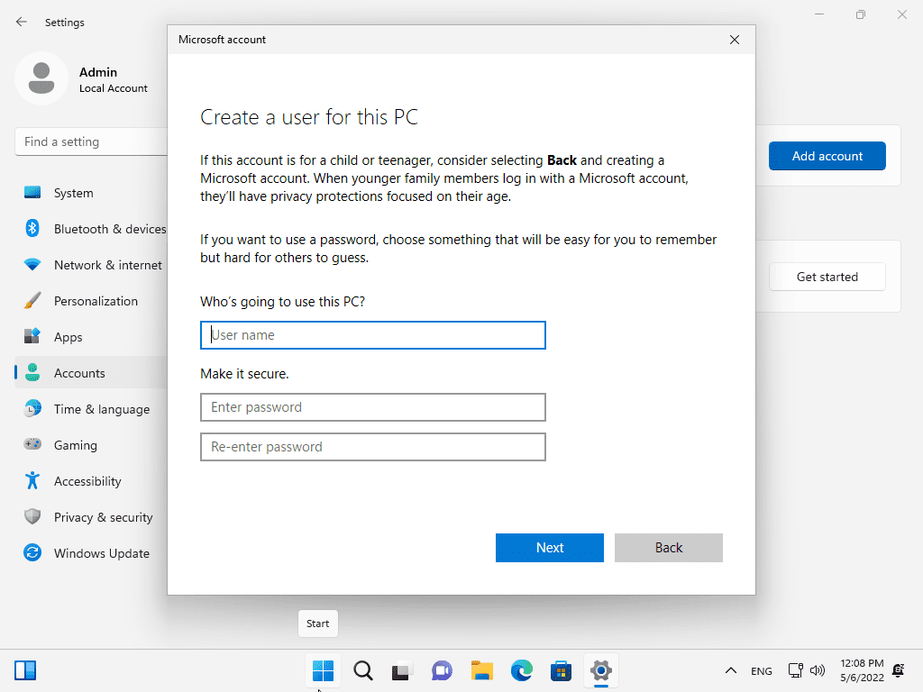 How to use local accounts on Windows 11 version 22H2 devices