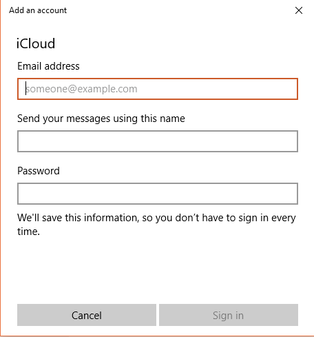 Can I add my iCloud email to MS Oulook running on Windows 11 CYbS7.png