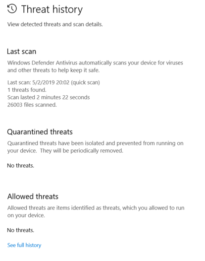 Windows Defender won't start taking actions against found threats. cZ7zq.png