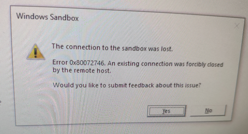 Clicking on any of the Start Menu-Power Options in the Windows Sandbox Virtual Desktop (for... d01a6bfc-fc45-4bef-b0dd-bfc2ba5f5a28?upload=true.png