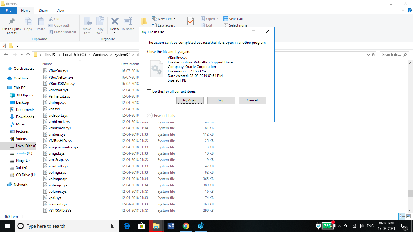 I cant update my Windows 10 version due to this vbox, now i uninstalled it, the drivers... d021b721-be5c-4a8a-a067-f7b68e874c75?upload=true.png