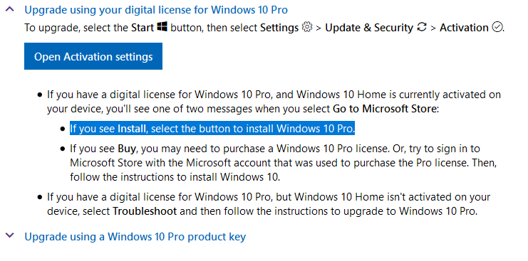 I don't see "Install" button in Microsoft Store app for Windows Pro Upgrade although I... d03781c1-f7ed-40d4-9827-0e1f8ba64c0f?upload=true.png