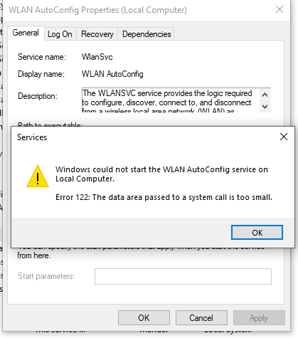 Windows could not start the WLAN AutoConfig Service. Error 122: d07a39ff-4b88-4fa0-bd98-cdabcd8d5f11?upload=true.png