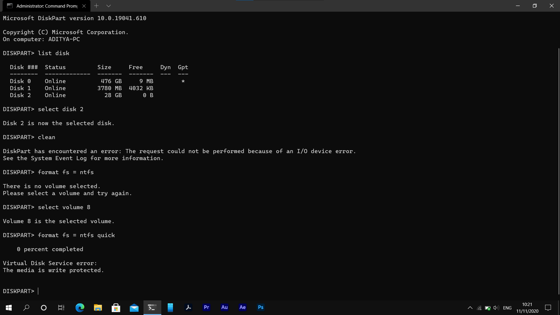 USB Flash drive not able to format, Windows showing as write-protected. d0a651da-8cc2-484e-b745-1707eb12b122?upload=true.png