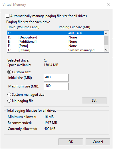 Move pagefile to another disk? (Windows keeps using C: disk instead of disk set) d133bfbb-467b-450d-b8a2-e76fe3ba4090?upload=true.png