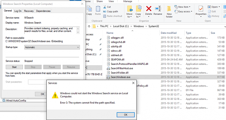 Could not Start Windows Search Service; "Error 3: The System Cannot Find the Path... d1485959616t-cannot-start-windows-search-service-error-3-cannot-find-path-windows-search-service.png