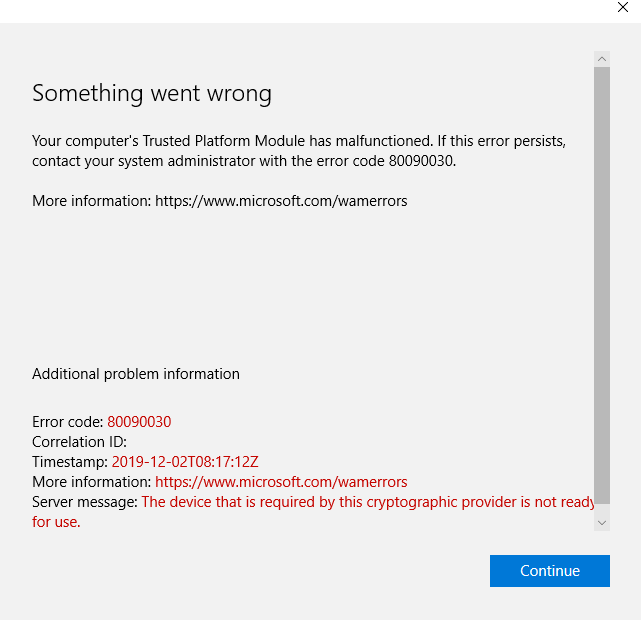Microsoft Teams Error code - 80090030 d14d2b29-1ec1-40b1-a7b5-db08d4122742?upload=true.png