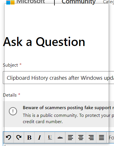 Clipboard History crashes after Windows update d1f55400-8bdf-4750-8619-e1e439be336c?upload=true.png