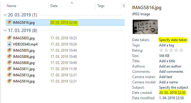 Date taken is not shown in Windows Explorer when Arrange by Day is used (on Windows 10) d22d618e-c9a2-463e-8416-52c840d4a4c6?upload=true.png