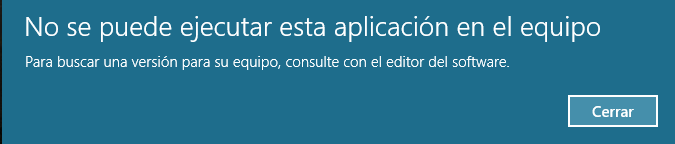 AYUDA! NO SE COMO PARAR ESTO ("NO SE PUEDE EJECUTAR ESTA APLICACIÓN EN EL EQUIPO" d246734b-f672-4374-b24f-4377017a3a7d?upload=true.png