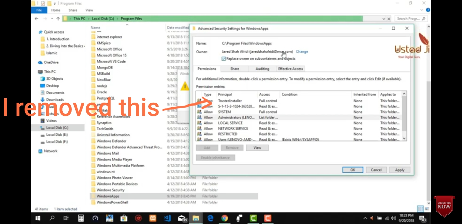 Problem with windows permission d2923d3a-701f-4b92-89f1-a15e293a5acb?upload=true.jpg