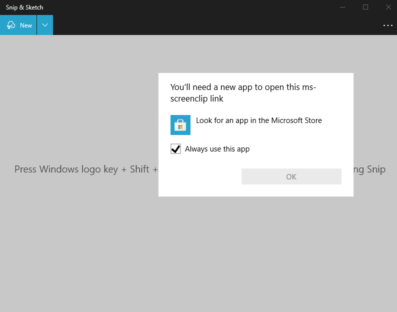 Snip & Sketch not working