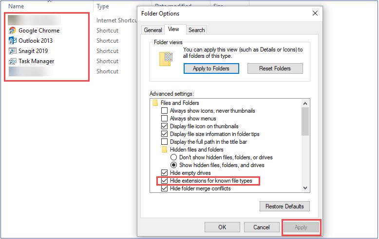 Explorer View: Why does disenabling 'Hide extensions for known file types' not change list... d36a5740-2b49-4ace-8873-7efb369ede73?upload=true.png