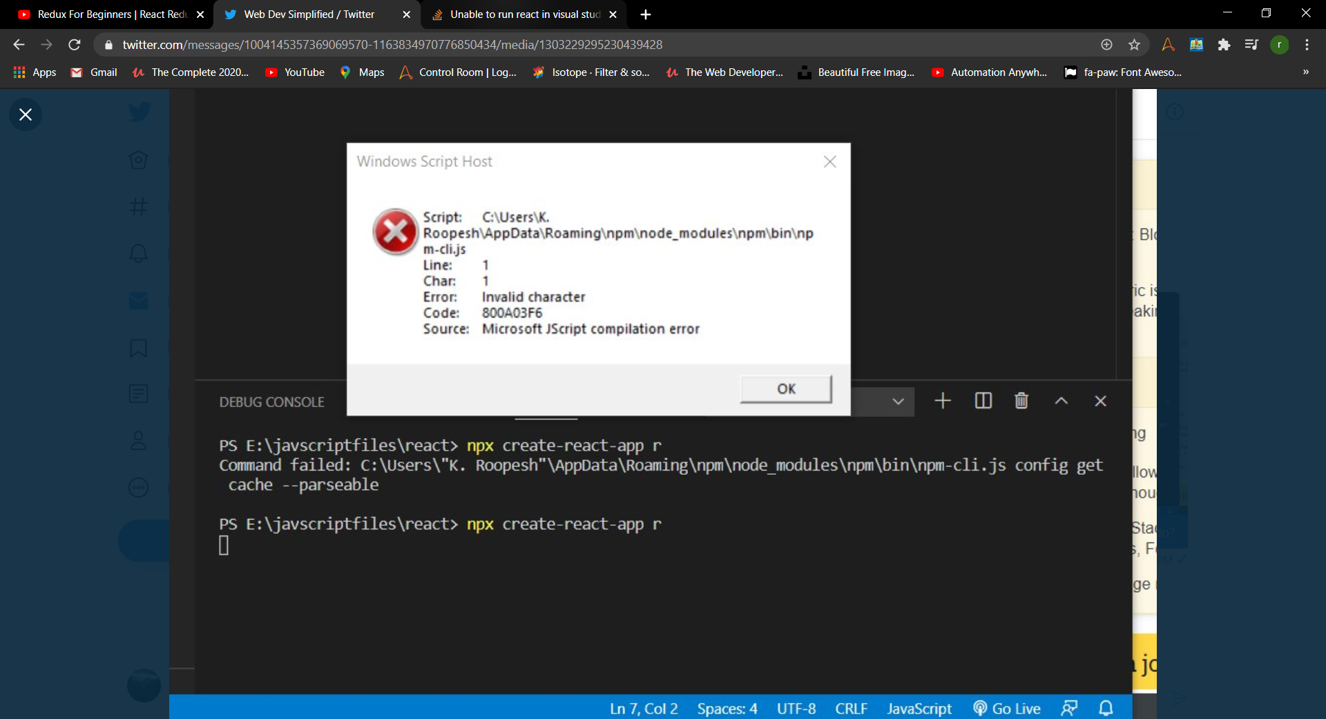 Unable to run react d43a2b8d-c114-4afd-b1ec-d59b7fb30372?upload=true.png