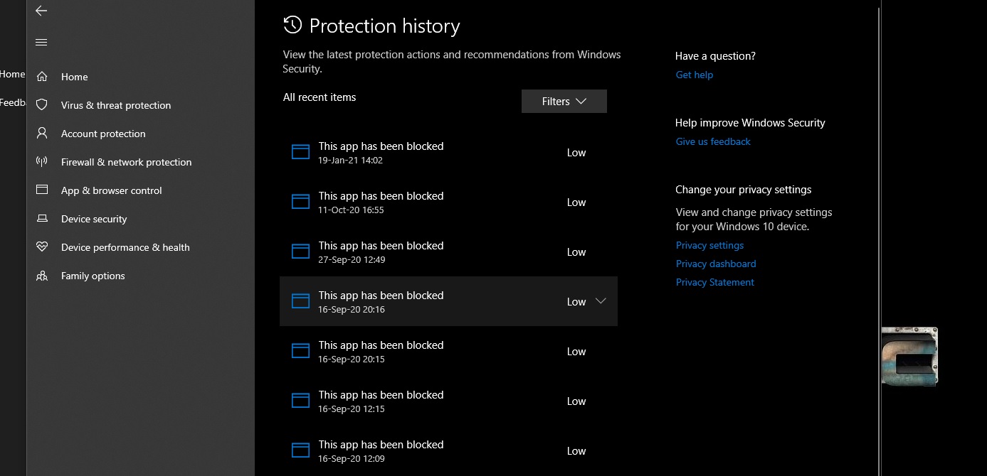 Microsoft 10 security anti virus blocking dozens of my valid files, including for work and... d478e88d-f9e0-4dc8-985c-1d3ad1de6a39?upload=true.jpg